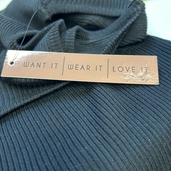 Almost Famous NWT Ribbed Bodycon Dress Women Small Black Knee Length/ size S - Picture 10 of 12